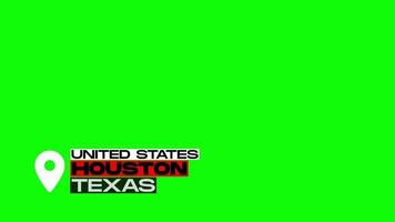 houston, texas GPS em verde tela video