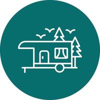 icono de vector de remolque de camping