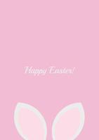 Minimal Easter card with bunny ears vector