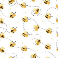 vector cute bee seamless pattern