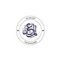 Allah's Name with meaning in Arabic Calligraphy Style vector