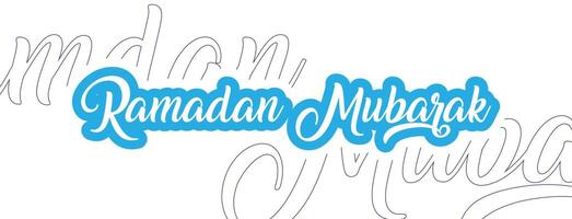 Ramadán Mubarak en caligrafía estilo vector