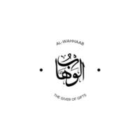 Allah's Name with meaning in Arabic Calligraphy Style vector