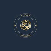 Allah's Name with meaning in Arabic Calligraphy Style vector