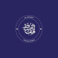 Allah's Name with meaning in Arabic Calligraphy Style vector