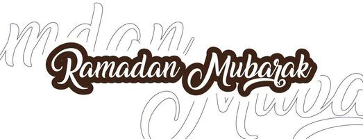 Ramadán Mubarak en caligrafía estilo vector