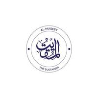 Allah's Name with meaning in Arabic Calligraphy Style vector