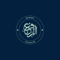 Allah's Name with meaning in Arabic Calligraphy Style vector