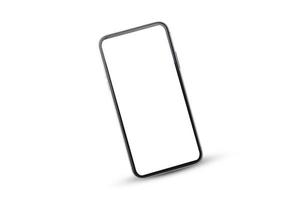 Smartphone blank screen mockup on white background photo