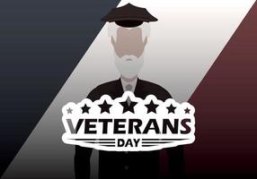 Day of veterans with the best soldier. Vector, cartoon style vector