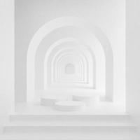 White podium on white background for design with white architecture design photo