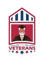 Veteran day icon on a white background. Cartoon style. vector