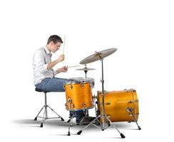 Man playing drums photo