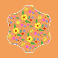 Classic pattern geometric patterns with floral print, vector elements, bright colors