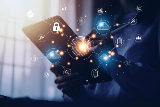 Digital transformation technology strategy, internet of things. the transformation of ideas and the adoption of technology in business in the digital age, enhancing global business capabilities. Ai photo