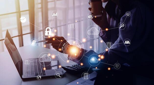 Digital transformation technology strategy, internet of things. the transformation of ideas and the adoption of technology in business in the digital age, enhancing global business capabilities. Ai photo