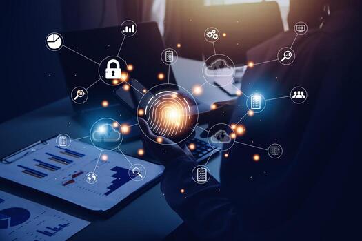 Digital transformation technology strategy, internet of things. the transformation of ideas and the adoption of technology in business in the digital age, enhancing global business capabilities. Ai photo