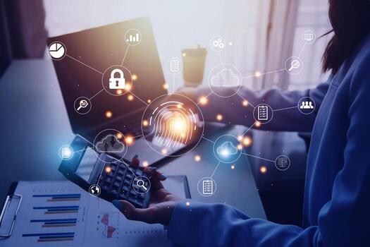 Digital transformation technology strategy, internet of things. the transformation of ideas and the adoption of technology in business in the digital age, enhancing global business capabilities. Ai photo