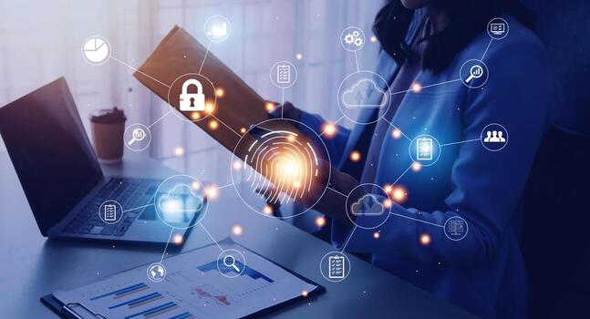 Digital transformation technology strategy, internet of things. the transformation of ideas and the adoption of technology in business in the digital age, enhancing global business capabilities. Ai photo