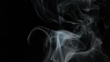 cámara lenta de humo blanco, niebla, niebla, vapor sobre un fondo negro. video