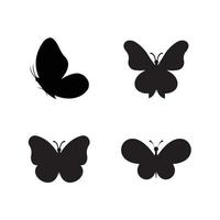 Various silhouettes of butterflies vectors
