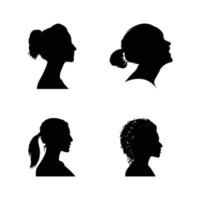 Hand drawn black girl silhouette vectors designs