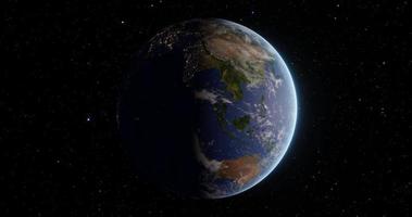 Tag und Nacht auf Planet Erde von Raum rotierend im hoch Qualität mit Galaxis Hintergrund. Elemente von diese Medien möbliert durch NASA. 3d Animation. video