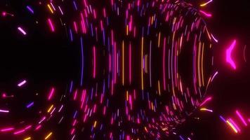 3d trogen neon abstrakt bakgrund, laser strålar färgrik lampor animationer slinga video