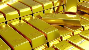 3d Wiedergabe, Stapel von Gold Riegel und Investition Finanzen Geschäft, finanziell Konzepte video