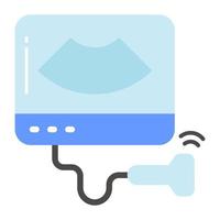 Ultrasound machine icon in modern style, medical device vector