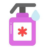 Hand sanitizer dispenser in editable style, hygiene equipment vector