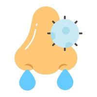 Runny nose vector design, editable icon of sinusitis coronavirus