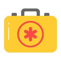 An icon of first aid kit for emergency, medical kit vector