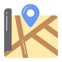 Navigation pin on map, vector design of map location in trendy style