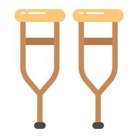 Crutches vector design in modern and trendy style