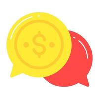 Chat bubbles with dollar sign denoting concept of business chat vector