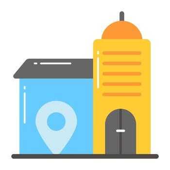 Office building location vector in modern style, easy to use icon