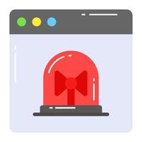Alarm sign on web page vector design of web error in modern style