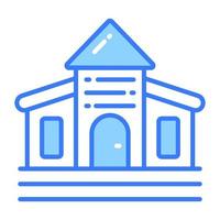 An editable vector of school building, vector of learning institute