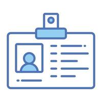 Employee id card vector design, user identification icon