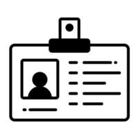 Employee id card vector design, user identification icon
