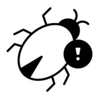Exclamation mark on bug depicting vector of virus alert, easy to use and download