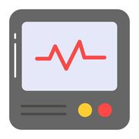 electrocardiograma vector icono en moderno estilo, editable diseño