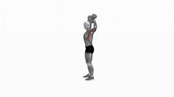 Hantel Scott Drücken Sie Fitness Übung trainieren Animation Video männlich Muskel Markieren 4k 60 fps