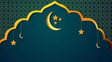 animado ouro estrelas e brilhando mês em uma Sombrio azul fundo. animado islâmico fundos. animado eid. Ramadã animações video