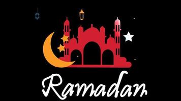 Ramadán kareem logo introducción animación o Ramadán saludo caligrafía en alfa antecedentes social medios de comunicación animado enviar video. 4k imágenes. video