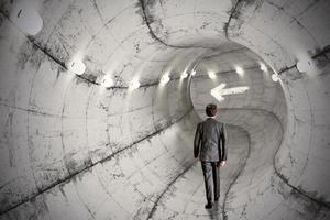 Businessman in the tunnel photo