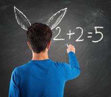 Donkey student doing math wrong photo