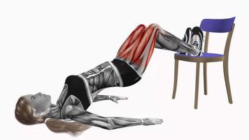 silla rana pies elevado glúteos puente peso corporal aptitud ejercicio rutina de ejercicio animación vídeo masculino músculo realce 4k 60 60 fps video