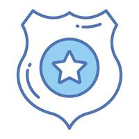 Star inside protection shield vector design of security shield